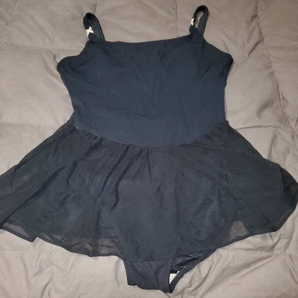 BEACH cabana black bathing suit with skirt